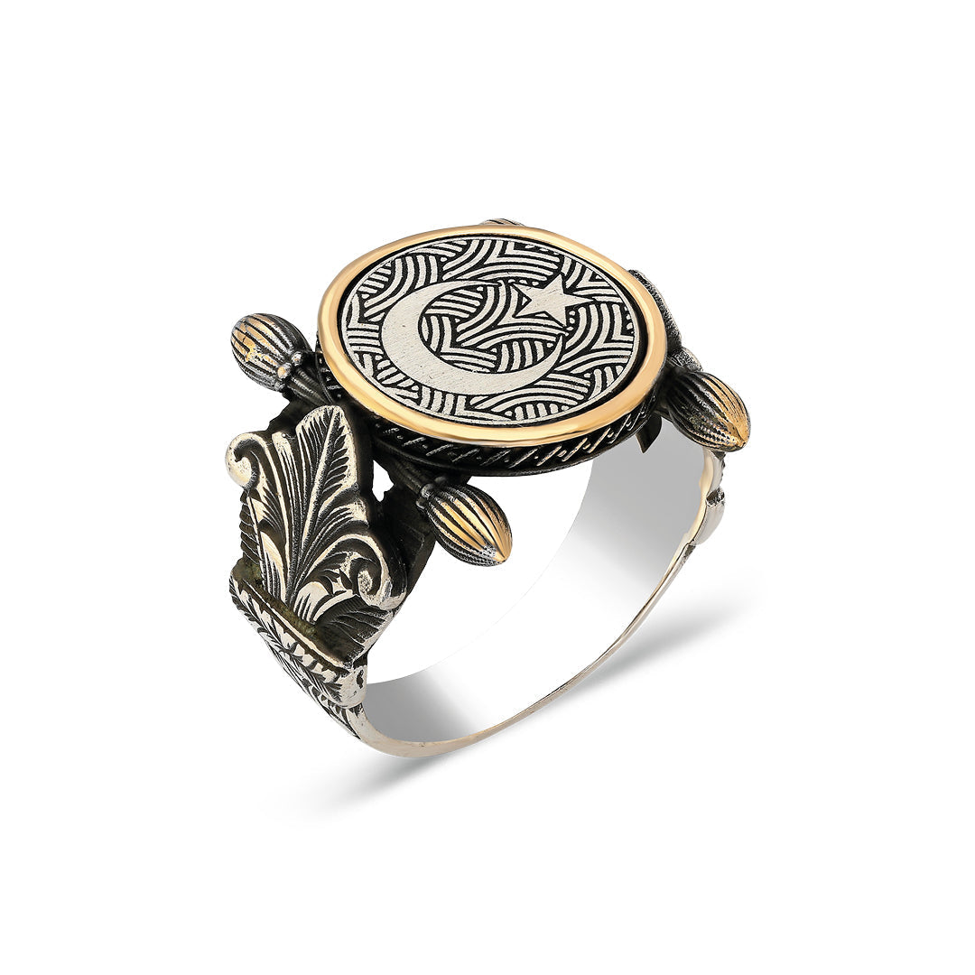 Otantik Tasarım Ay Yıldız Yüzük - 925 GÜMÜŞ