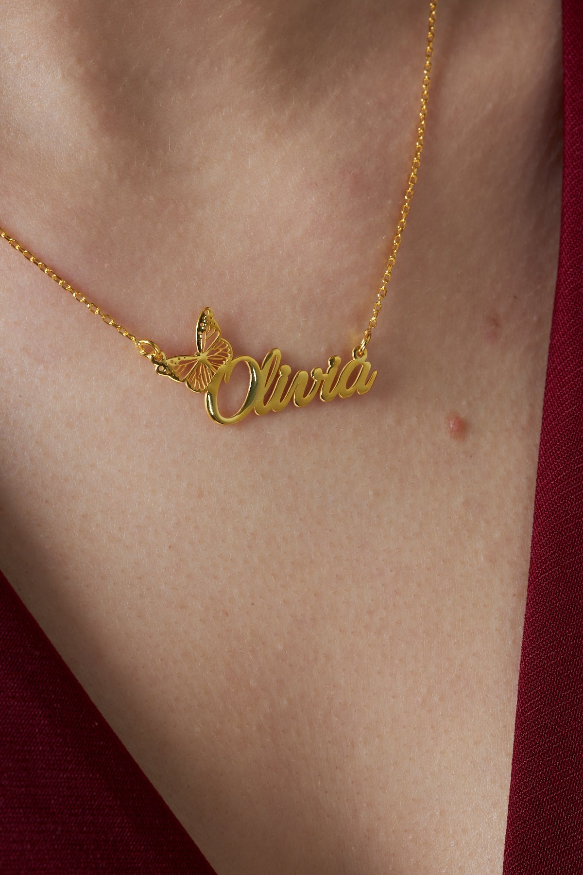 Kelebek Adı Kolye - 925 GÜMÜŞ