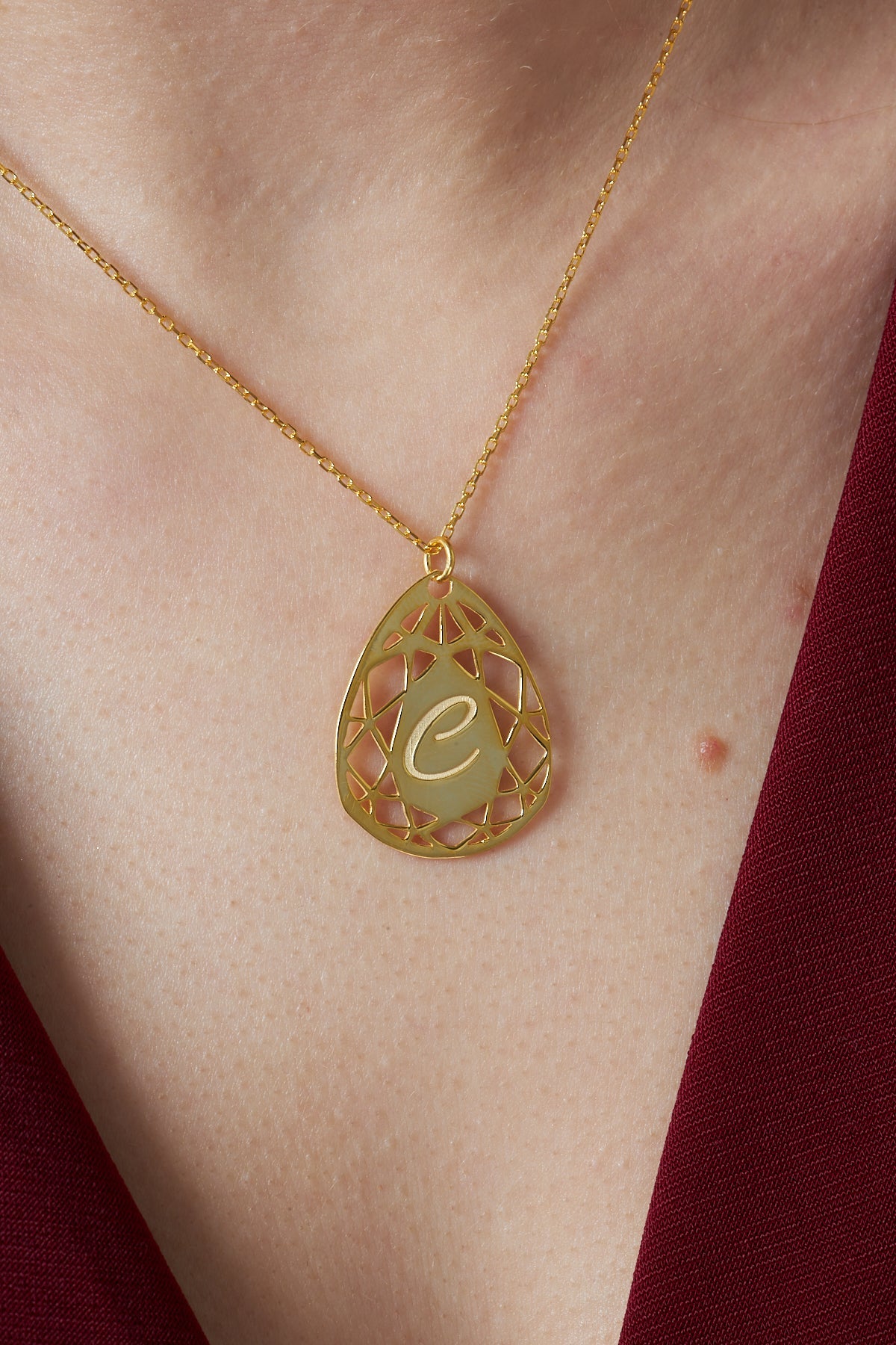 Damla Harfli Kolye - 925 GÜMÜŞ