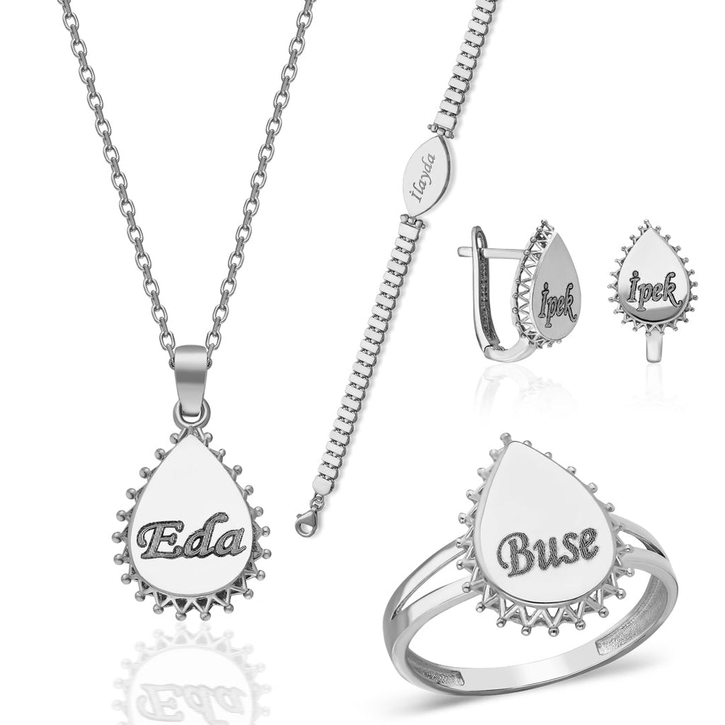 Adlandırılmış Plaka Seti - 925 GÜMÜŞ