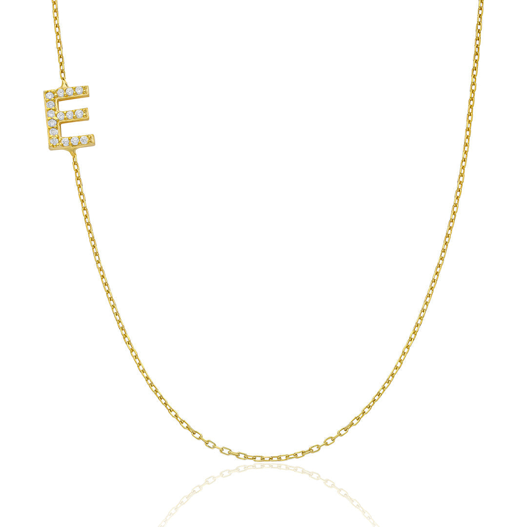 Taşlı Harfli Köprücük Kolye - 925 GÜMÜŞ