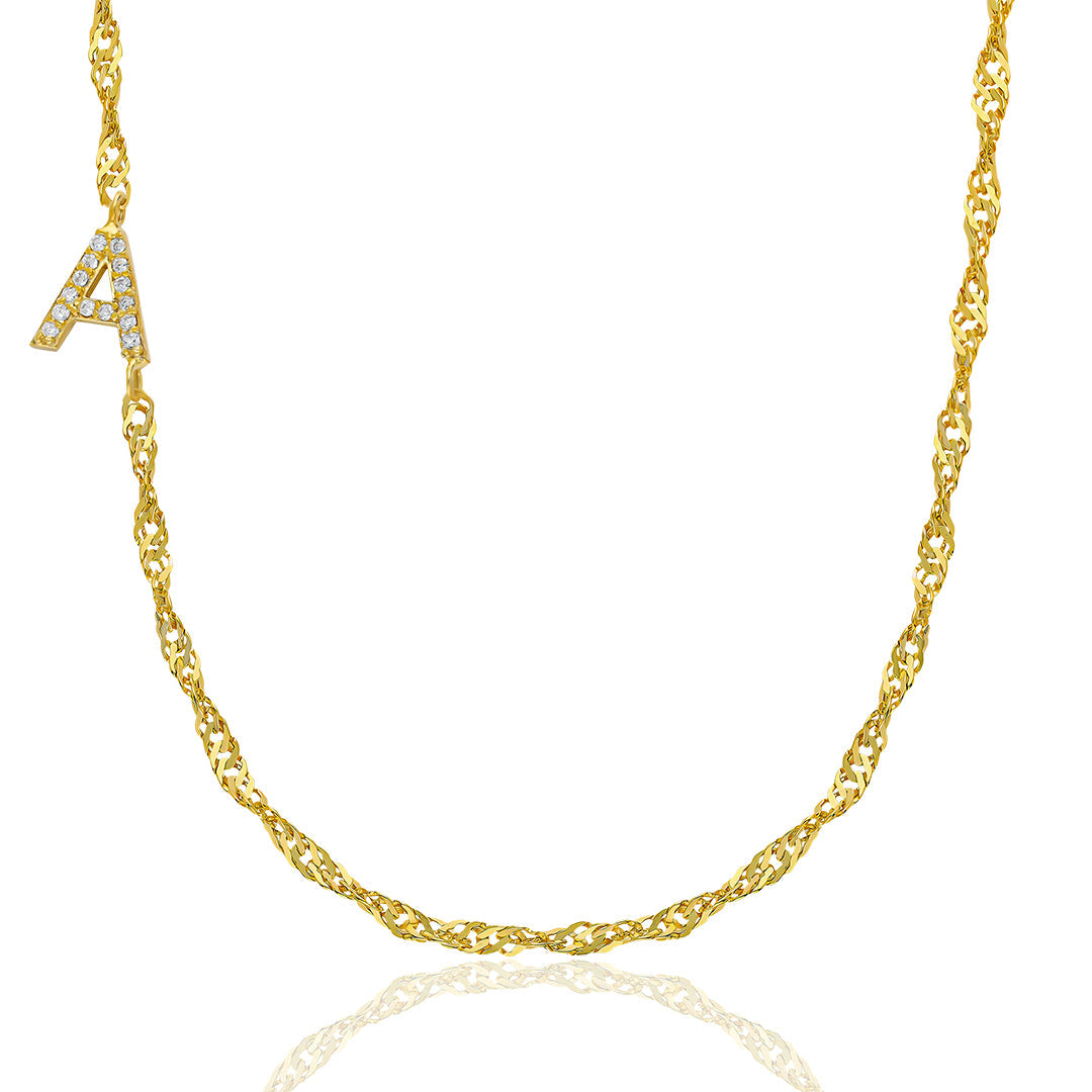 Singapur Zincir Köprücük Kolye - 925 GÜMÜŞ