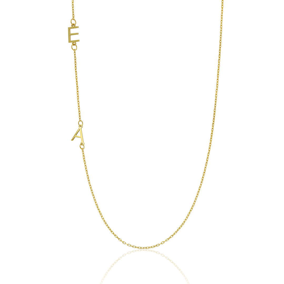 Çift Harfli Köprücük Kolye - 925 GÜMÜŞ