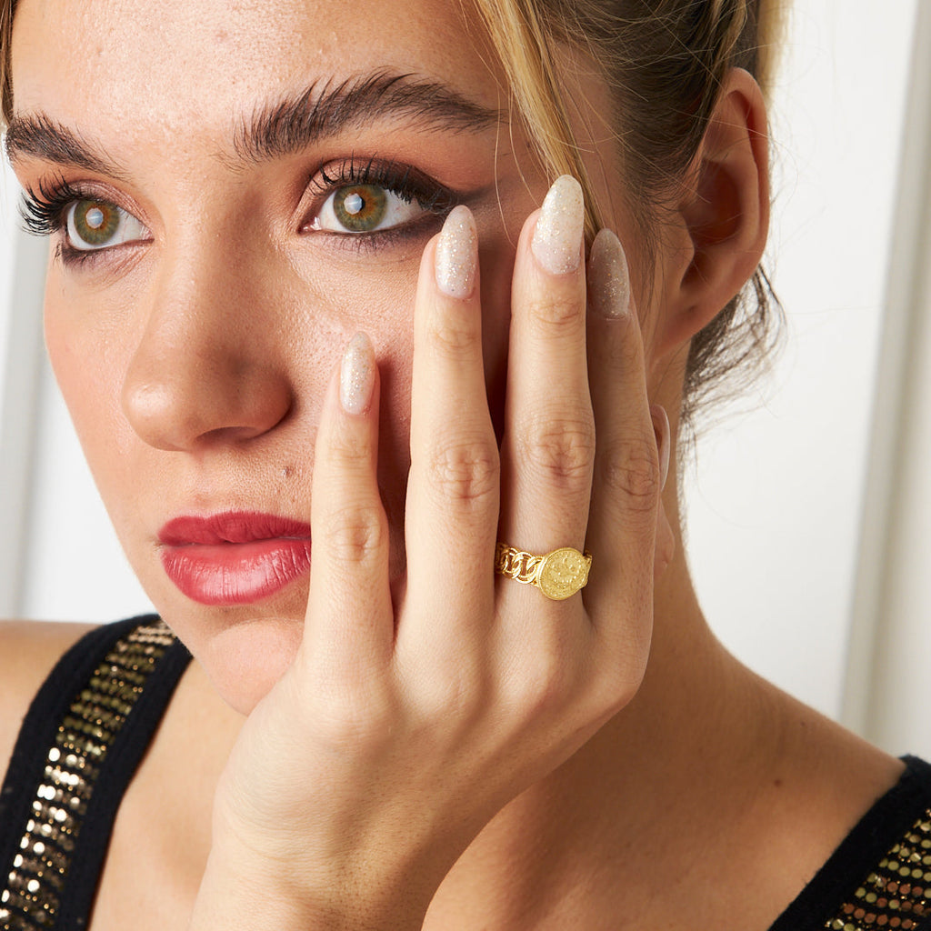 Monogramlı Büküm Yüzük - 925 GÜMÜŞ