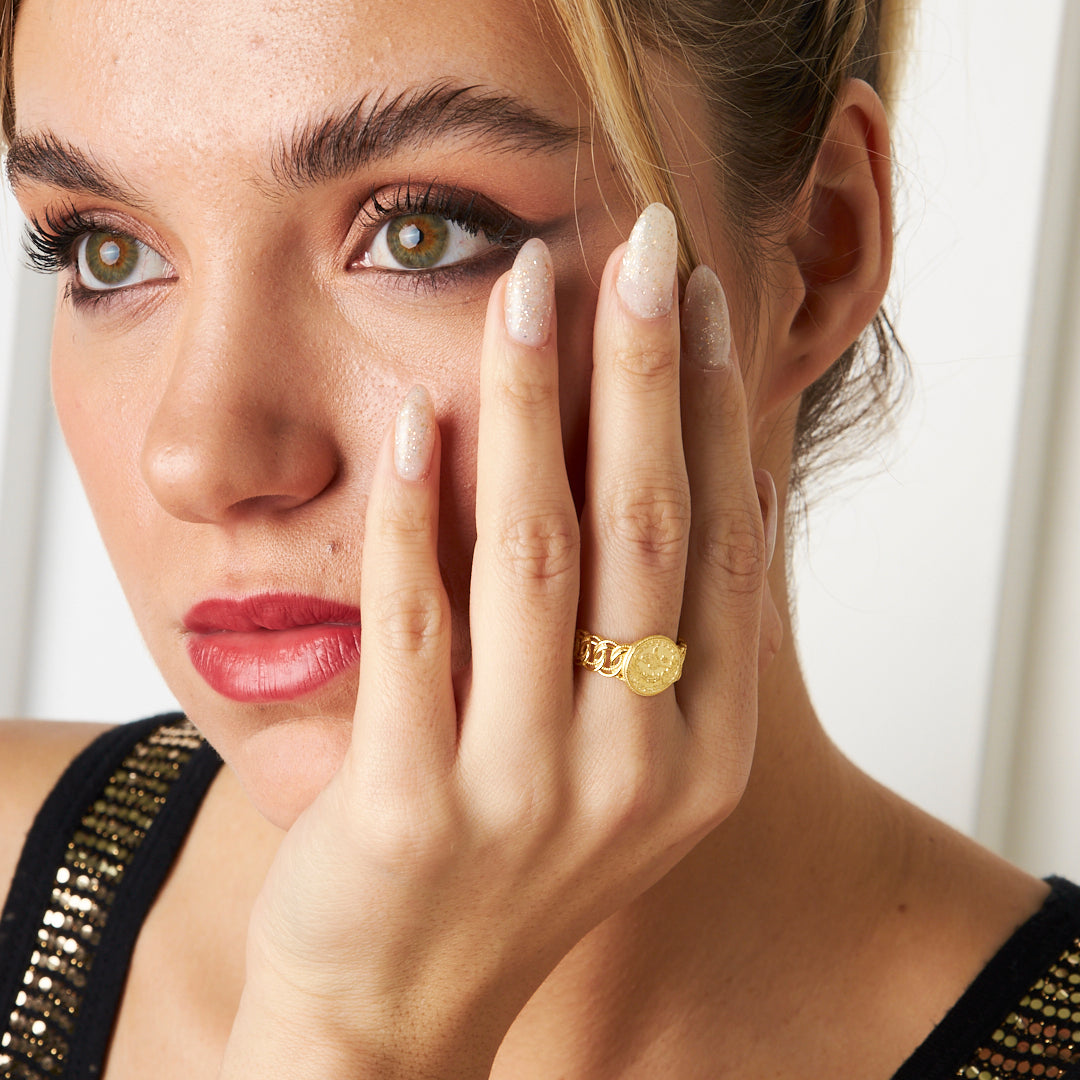 Monogramlı Büküm Yüzük - 925 GÜMÜŞ