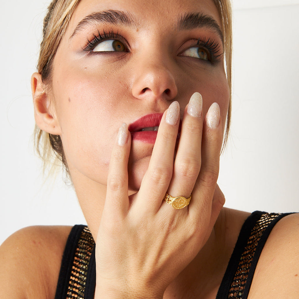 Monogramlı Büküm Yüzük - 925 GÜMÜŞ