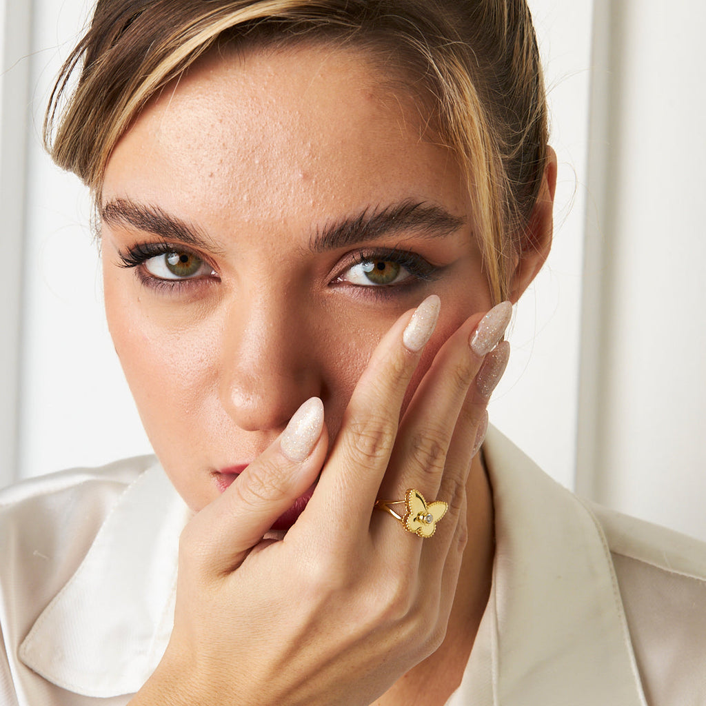 Tektaş Büyük Kelebek Yüzük - 925 GÜMÜŞ