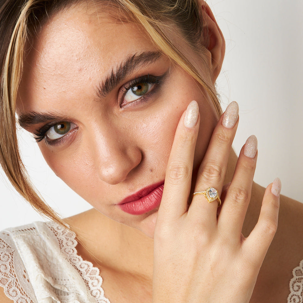 Baget Gözyaşı Taşlı Yüzük - 925 GÜMÜŞ