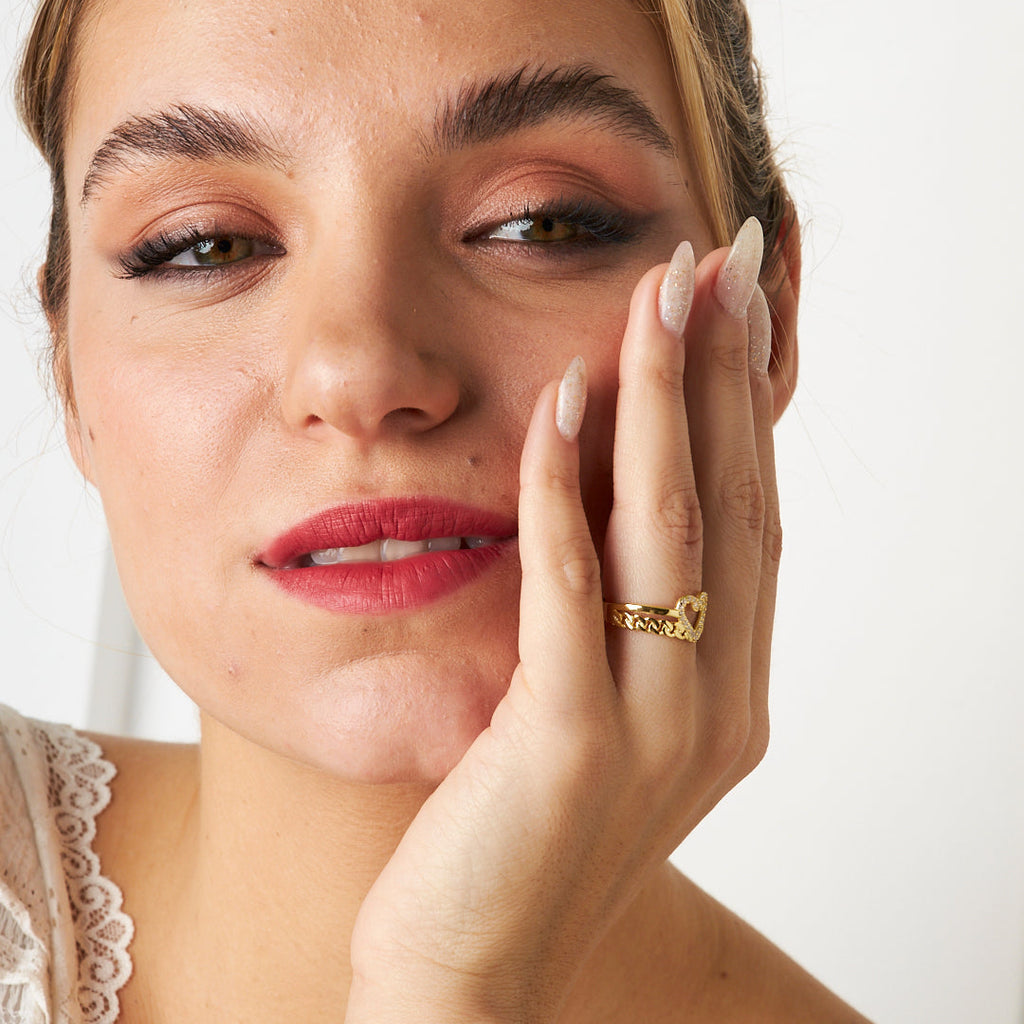 Kalpli Taşlı Yüzük - 925 GÜMÜŞ