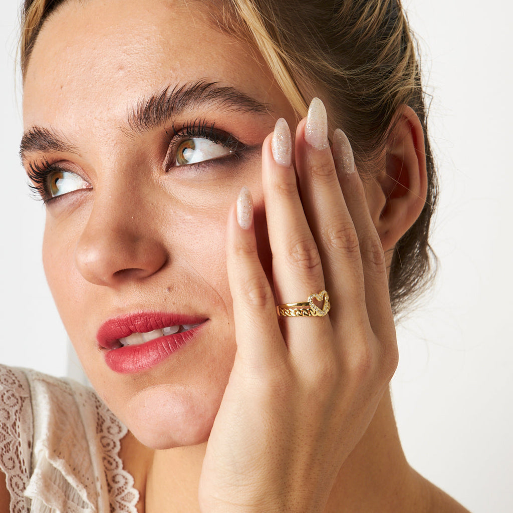 Kalpli Taşlı Yüzük - 925 GÜMÜŞ