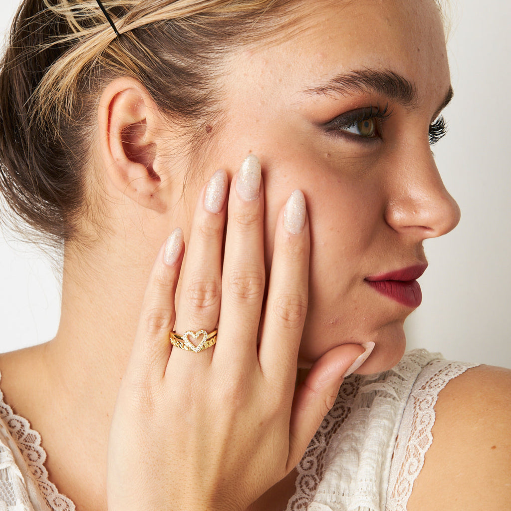 Kalpli Taşlı Yüzük - 925 GÜMÜŞ