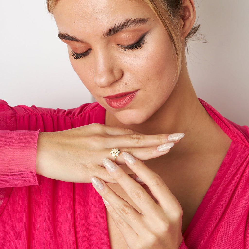 Kar Tanesi Yüzük - 925 GÜMÜŞ