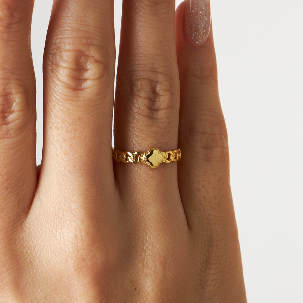 Yonca Yaprağı Yüzük - 925 GÜMÜŞ