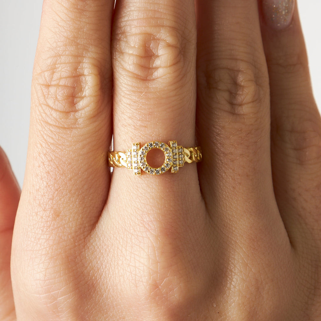 Taşlı Yuvarlak Yüzük - 925 GÜMÜŞ