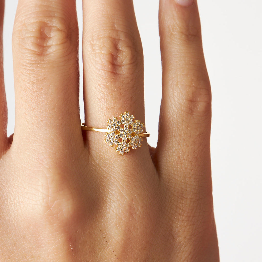 Kar Tanesi Yüzük - 925 GÜMÜŞ