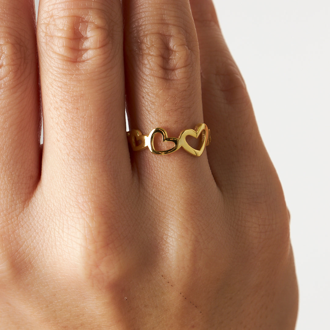 Kalp Sıra Yüzük - 925 GÜMÜŞ