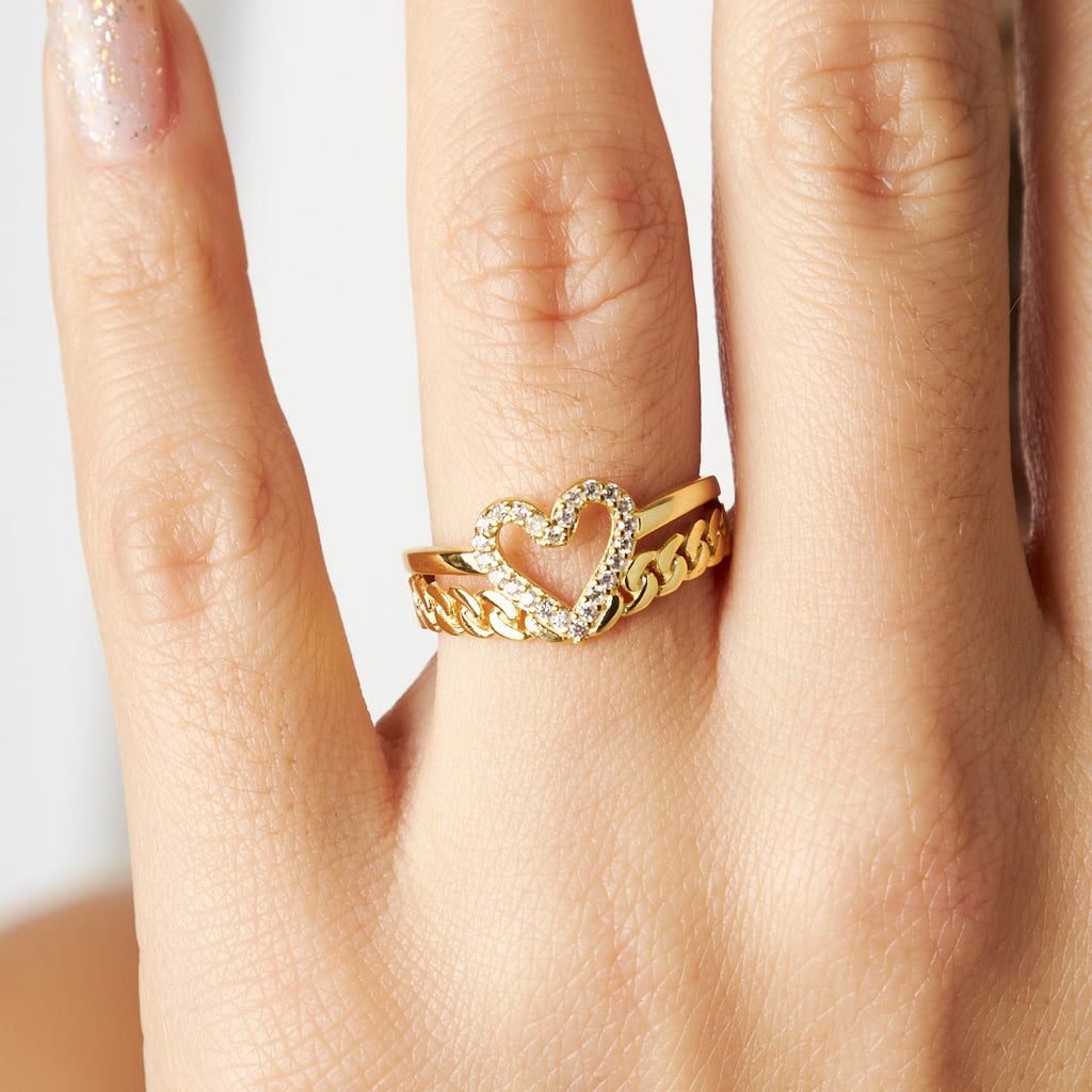 Kalpli Taşlı Yüzük - 925 GÜMÜŞ