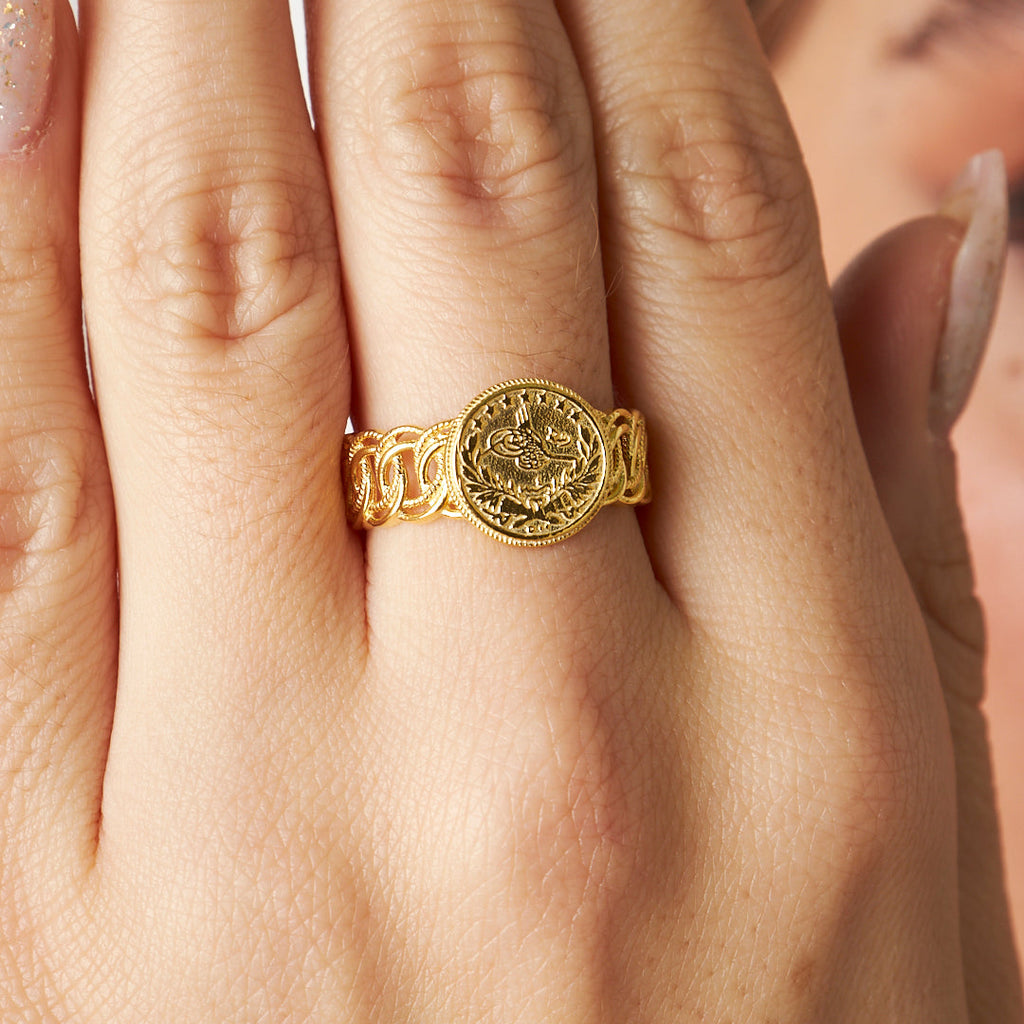 Monogramlı Büküm Yüzük - 925 GÜMÜŞ