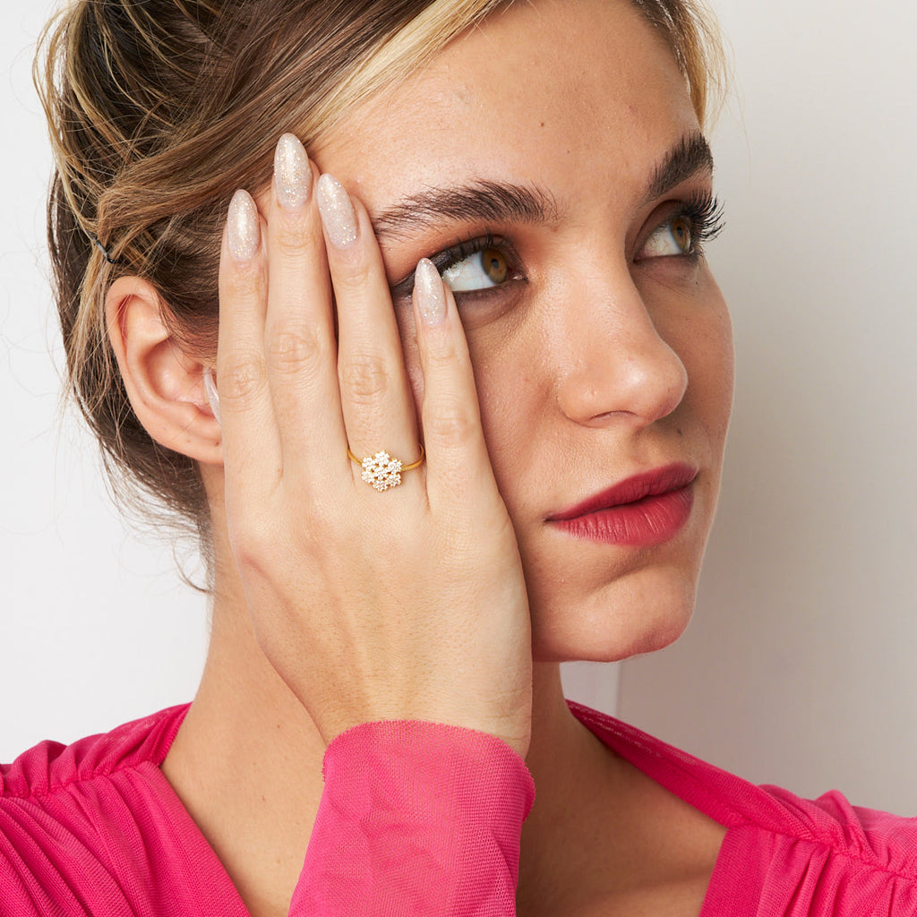 Kar Tanesi Yüzük - 925 GÜMÜŞ