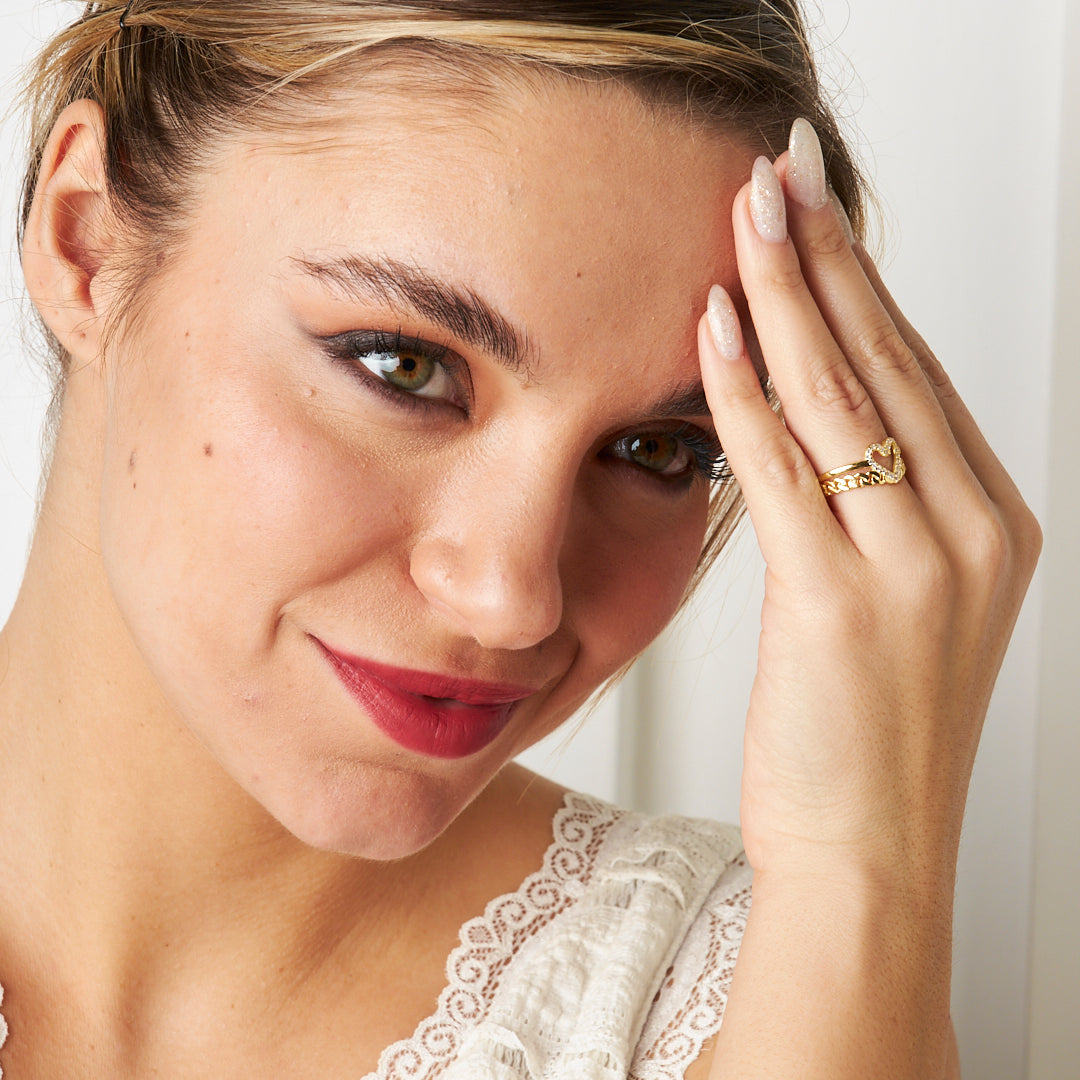 Kalpli Taşlı Yüzük - 925 GÜMÜŞ