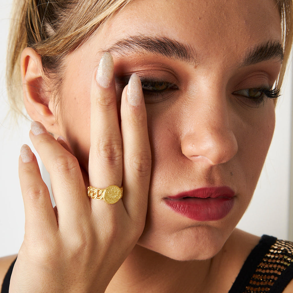 Monogramlı Büküm Yüzük - 925 GÜMÜŞ