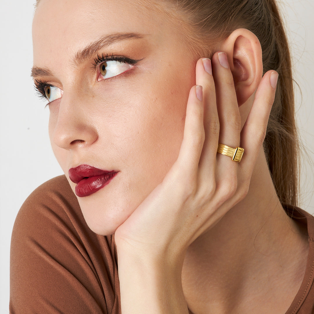 Klasik Tokalı Hasır Yüzük - 925 GÜMÜŞ