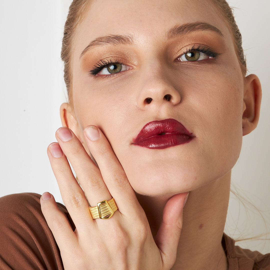 Taşsız Kalın Hasır Yüzük - 925 GÜMÜŞ