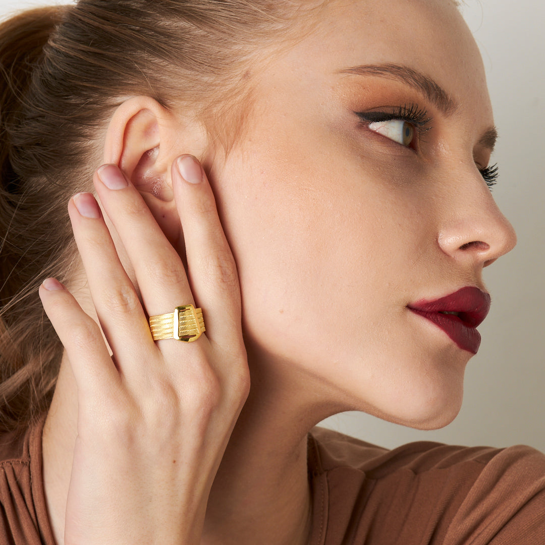 Taşsız Kalın Hasır Yüzük - 925 GÜMÜŞ