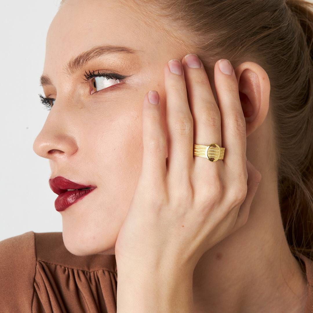 Dört Sıralı Klasik Yuvarlak Hasır Yüzük - 925 GÜMÜŞ