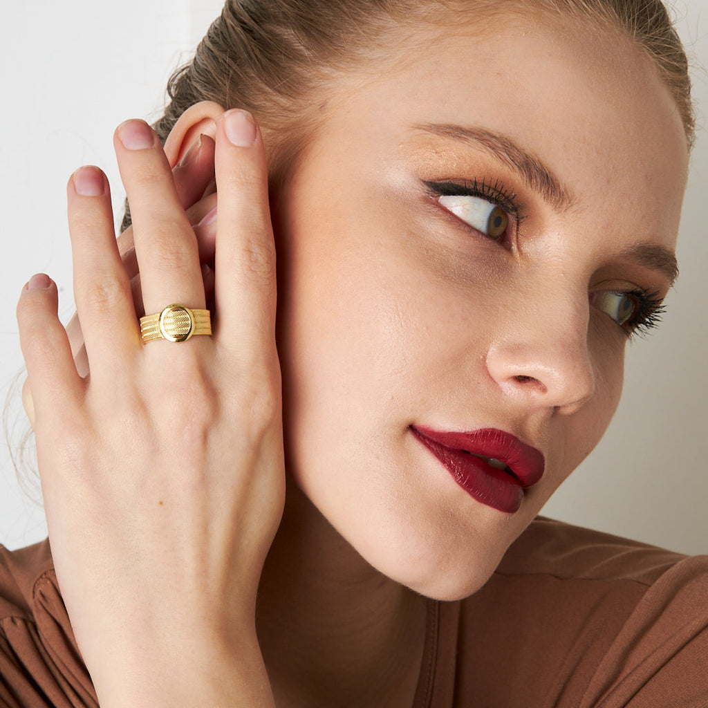 Dört Sıralı Klasik Yuvarlak Hasır Yüzük - 925 GÜMÜŞ