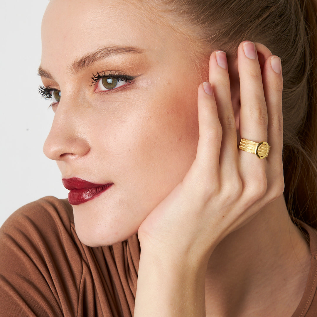 Dört Sıralı Klasik Yuvarlak Hasır Yüzük - 925 GÜMÜŞ