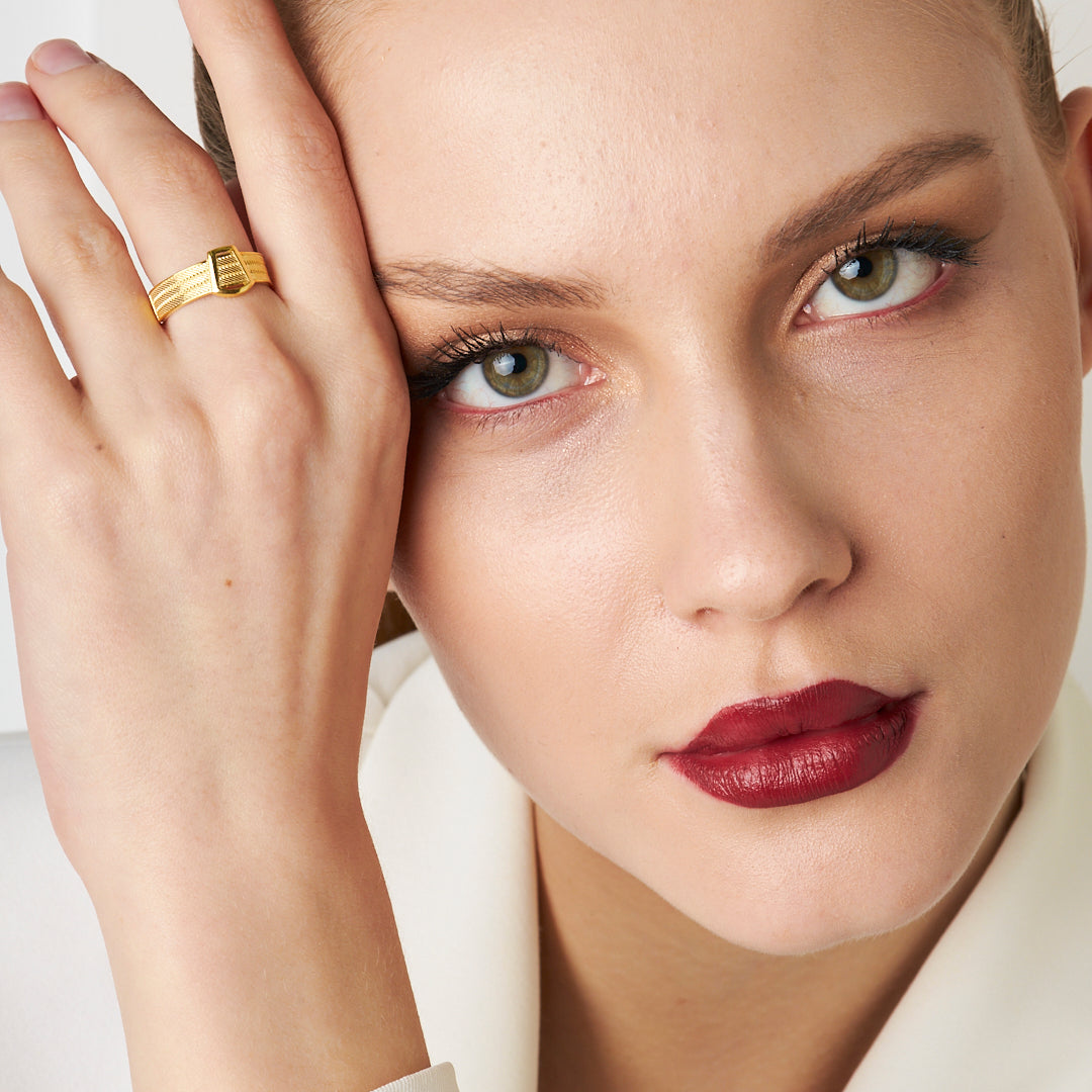 Üç Sıralı Hasır Yüzük - 925 GÜMÜŞ