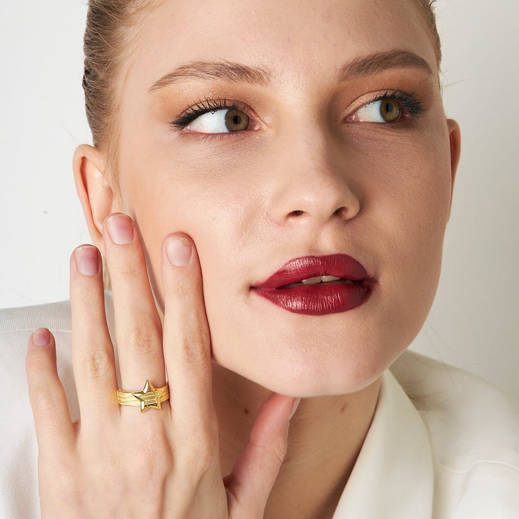 Yıldız Model Hasır Yüzük - 925 GÜMÜŞ