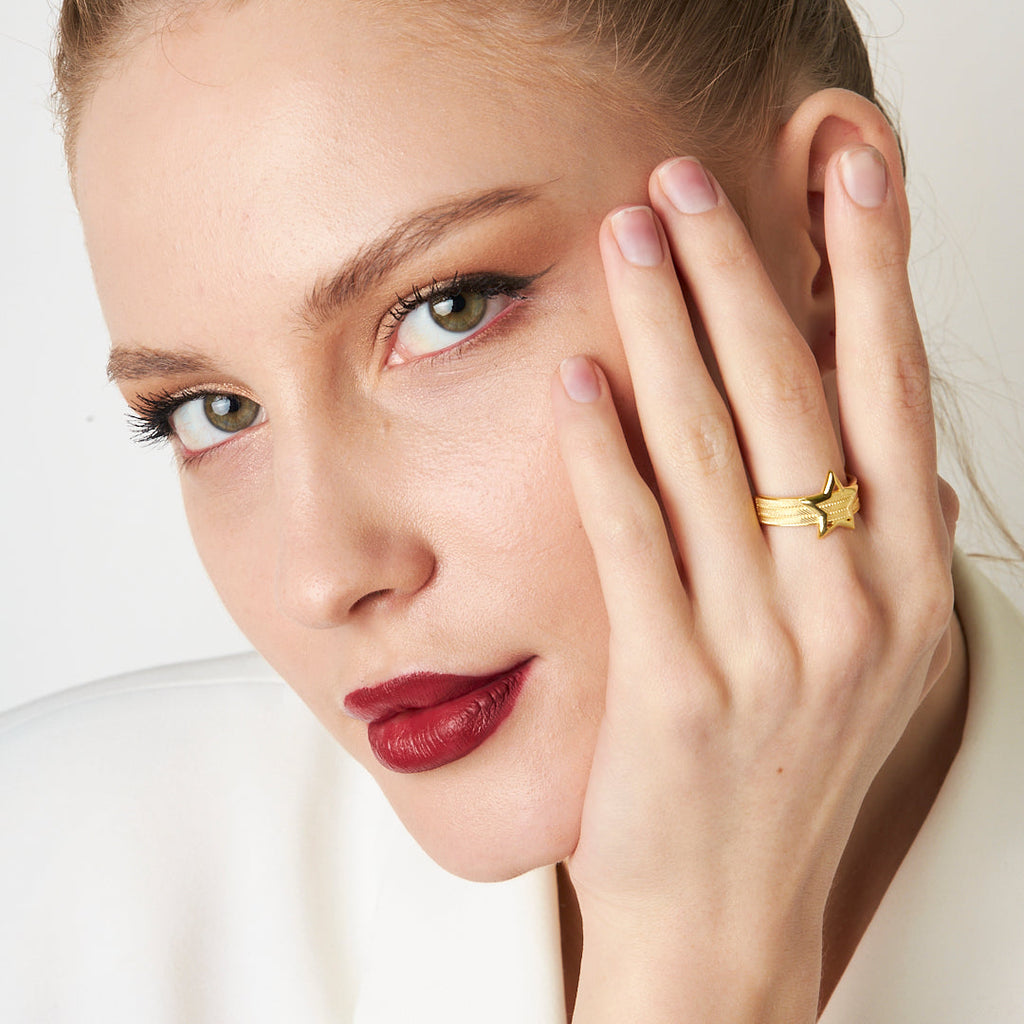 Yıldız Model Hasır Yüzük - 925 GÜMÜŞ