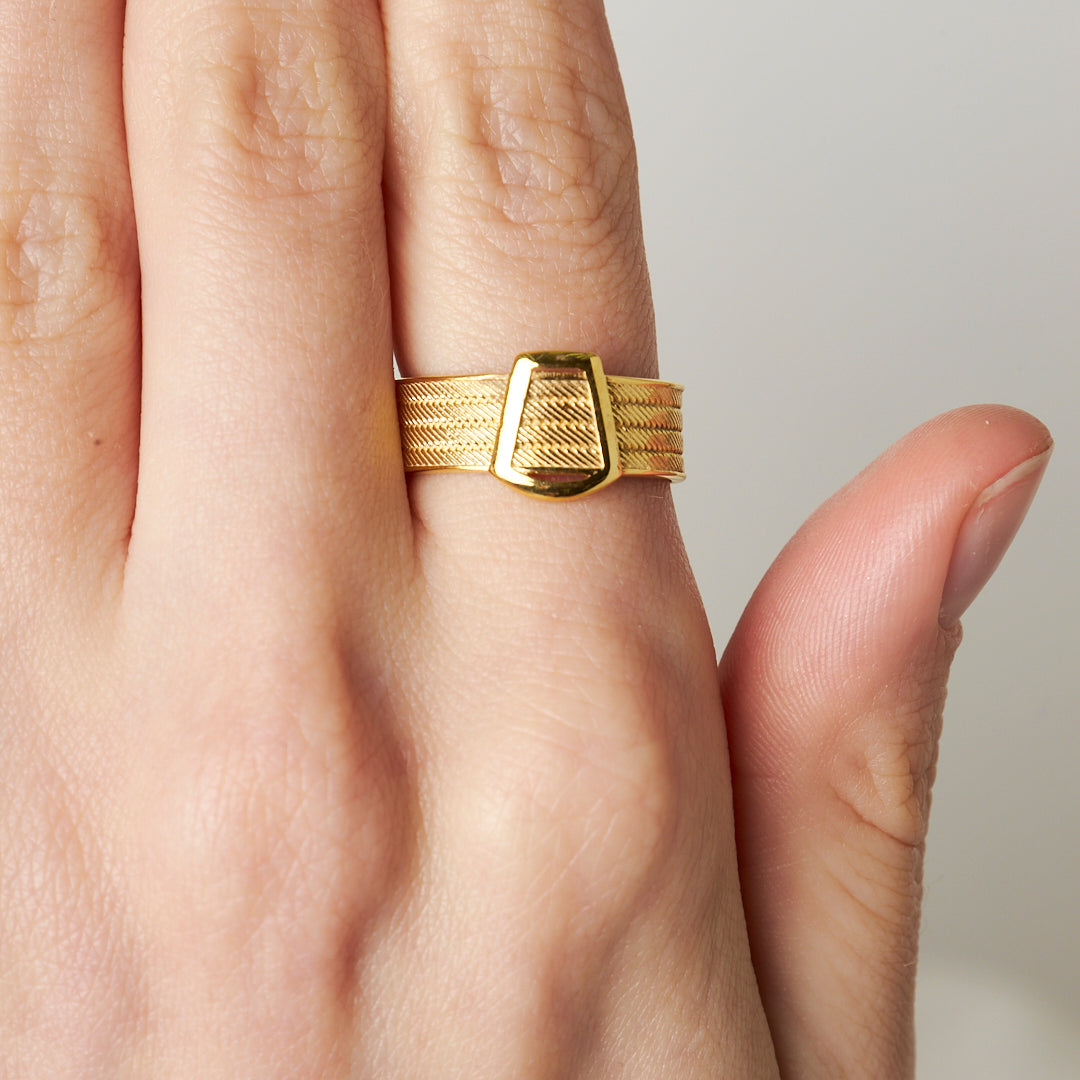 Dört Sıra Klasik Tokalı Hasır Yüzük - 925 GÜMÜŞ