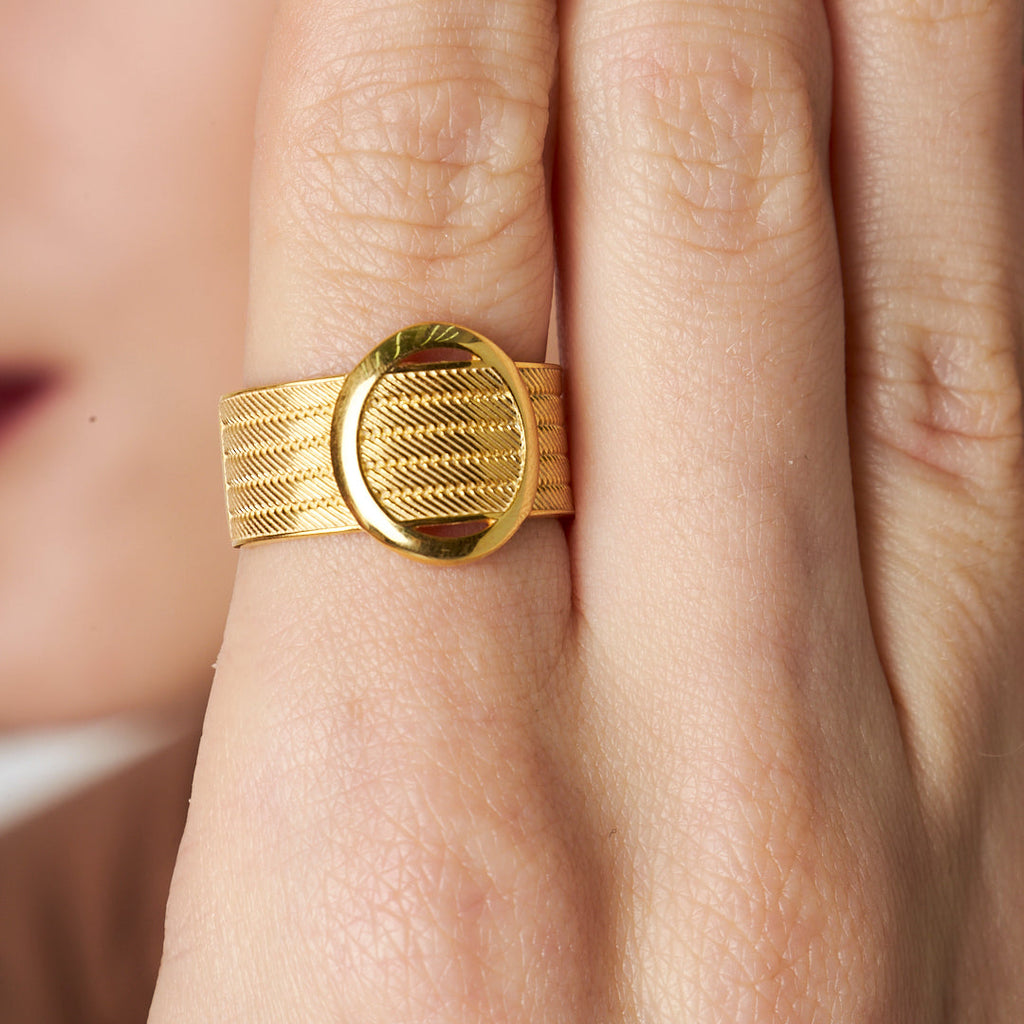 Beş Sıra Oval Örgülü Yüzük - 925 GÜMÜŞ