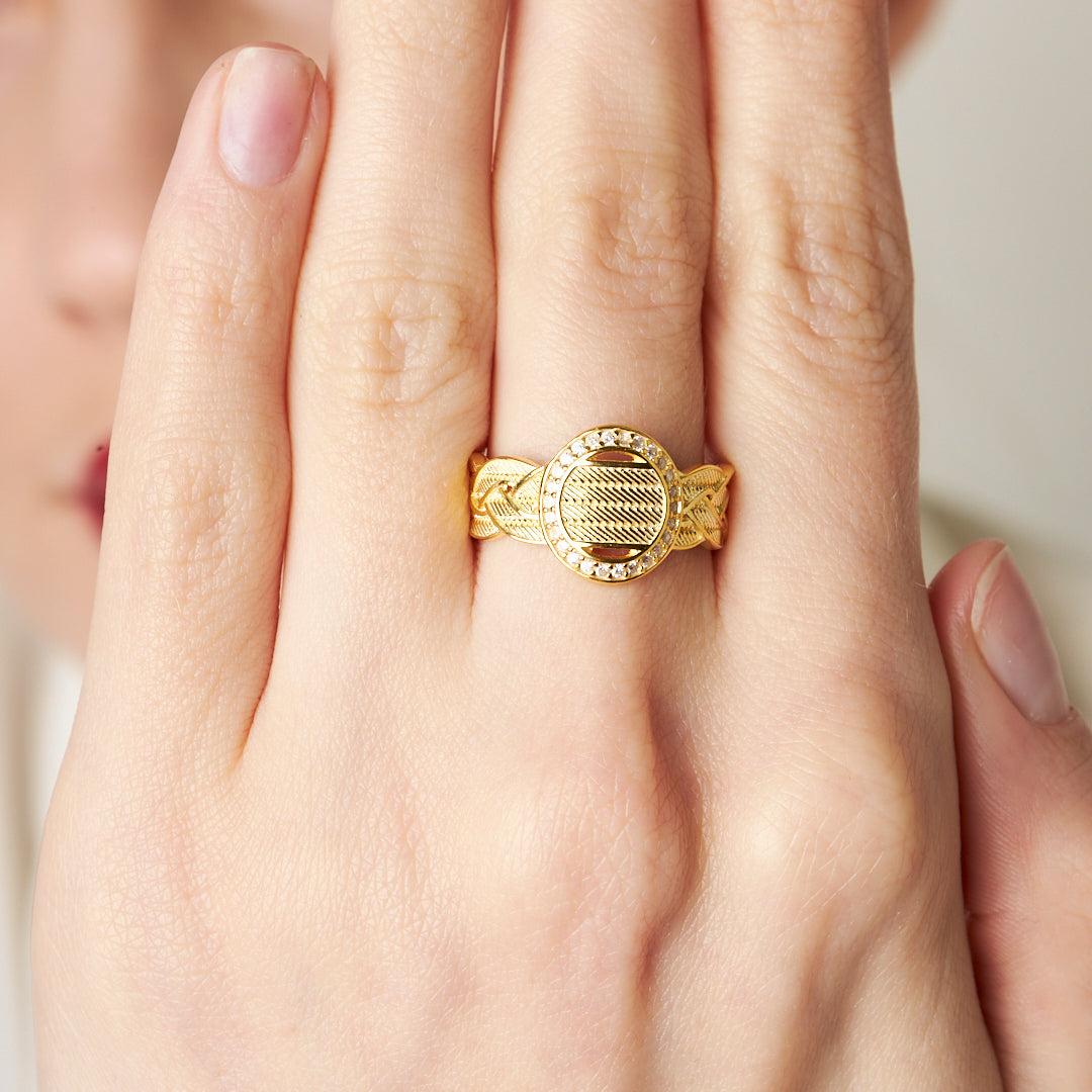 Taşlı Örgü Modeli Yüzük - 925 GÜMÜŞ