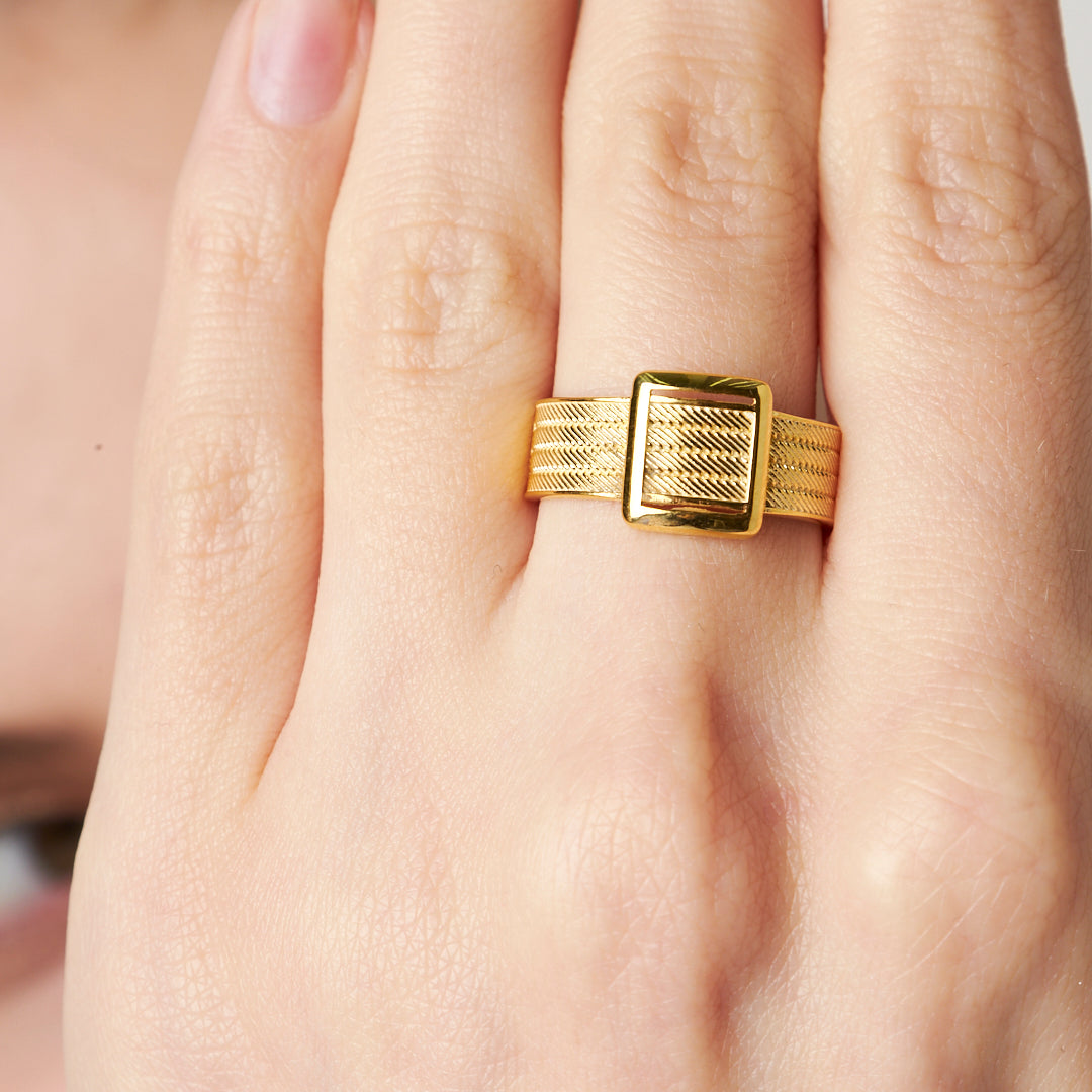 Klasik Tokalı Hasır Yüzük - 925 GÜMÜŞ