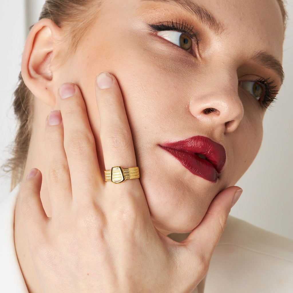 Dört Sıra Klasik Tokalı Hasır Yüzük - 925 GÜMÜŞ