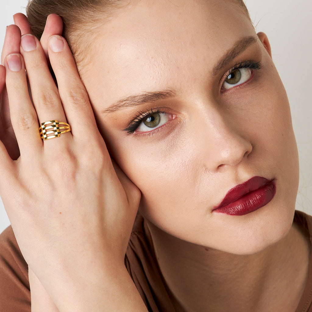 Pürüzsüz Nervürlü Yüzük - 925 GÜMÜŞ