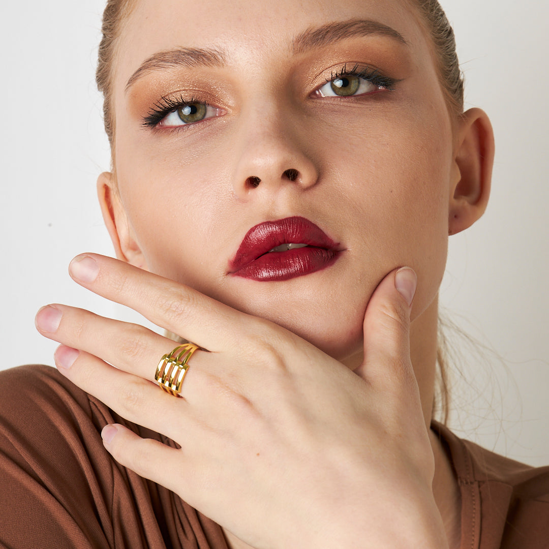 Pürüzsüz Nervürlü Yüzük - 925 GÜMÜŞ