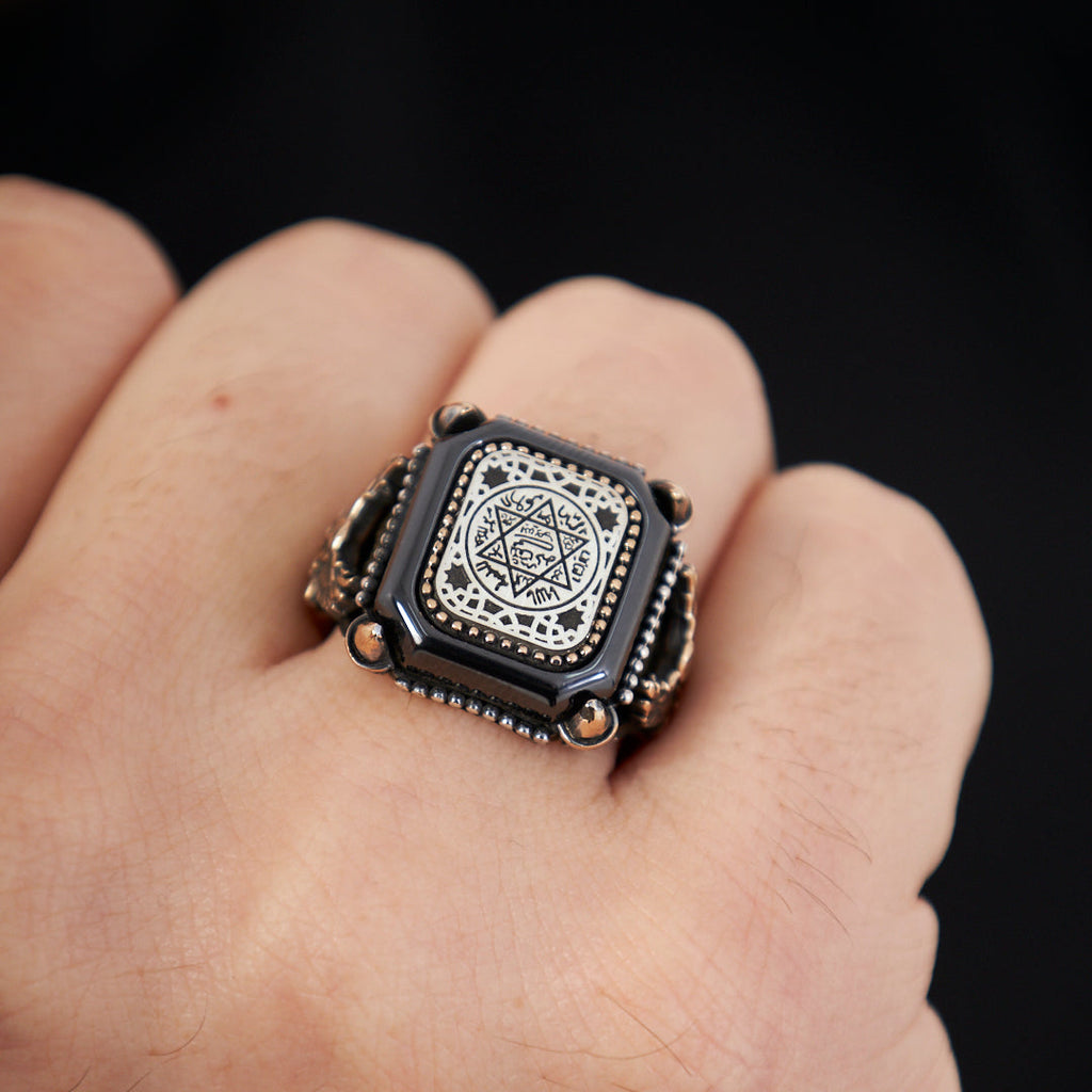 Mühür Desenli Yüzük - 925 GÜMÜŞ