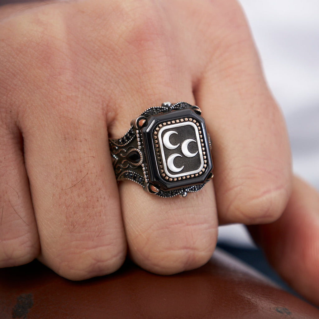 Üç Hilal Yüzük - 925 GÜMÜŞ