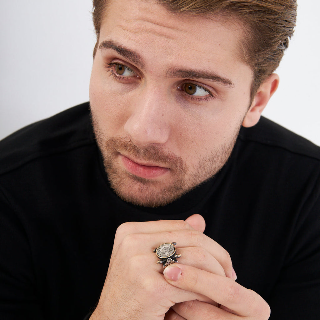 Otantik Tasarım Ay Yıldız Yüzük - 925 GÜMÜŞ