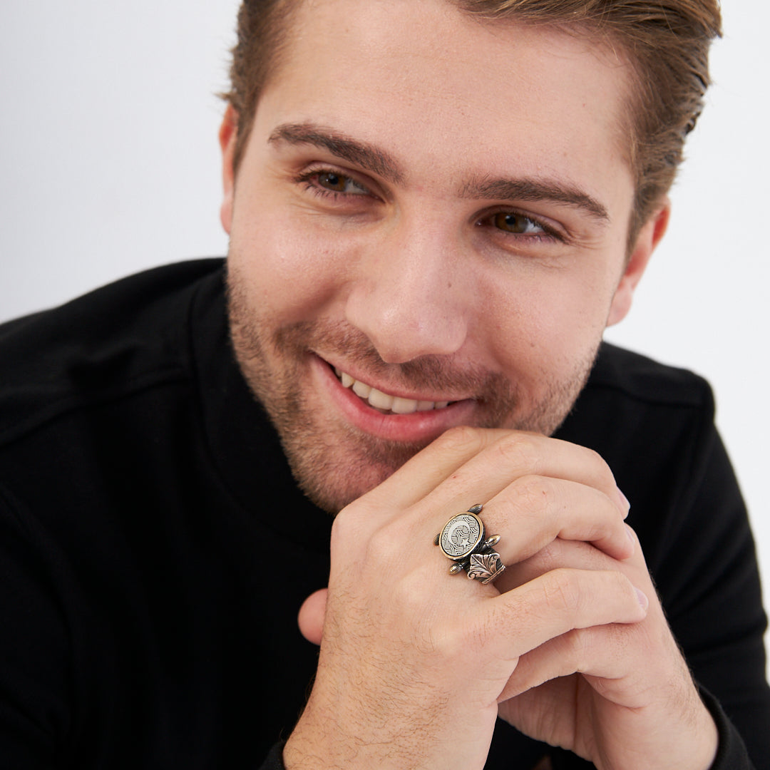 Otantik Tasarım Ay Yıldız Yüzük - 925 GÜMÜŞ