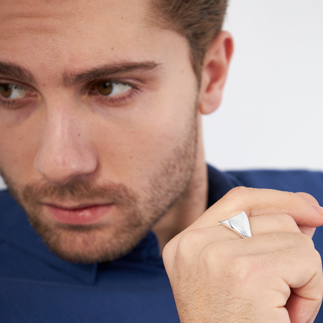 Basit Dikdörtgen Yüzük - 925 GÜMÜŞ