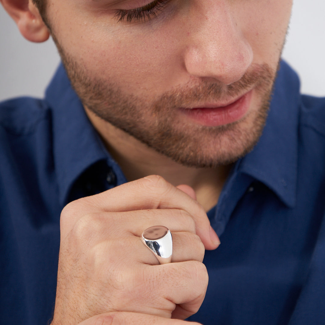 Oval Basit Yüzük - 925 GÜMÜŞ