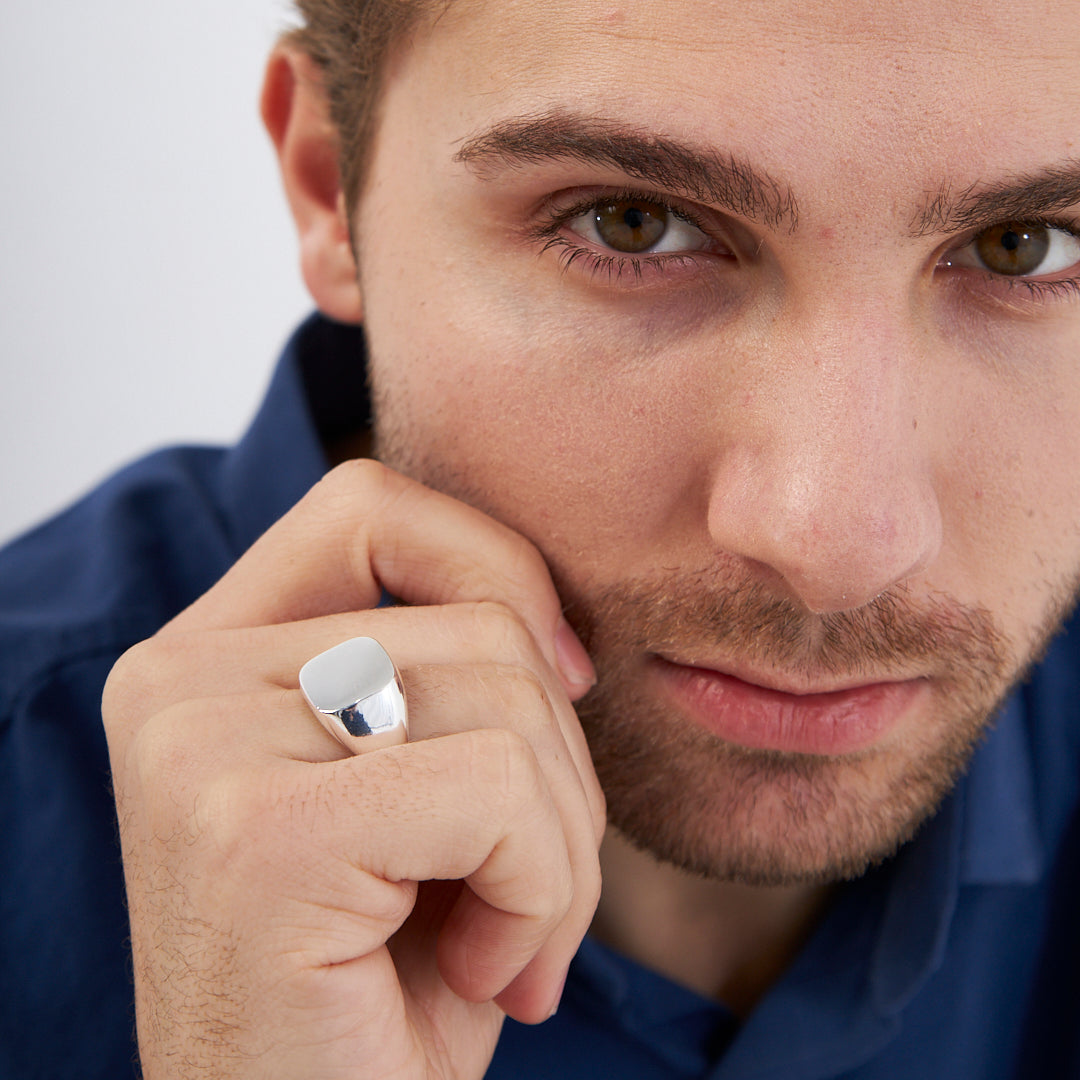 Basit Dikdörtgen Yüzük - 925 GÜMÜŞ