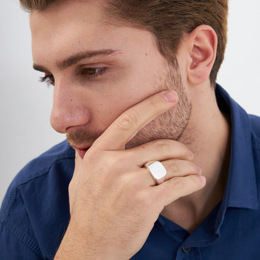 Basit Dikdörtgen Yüzük - 925 GÜMÜŞ