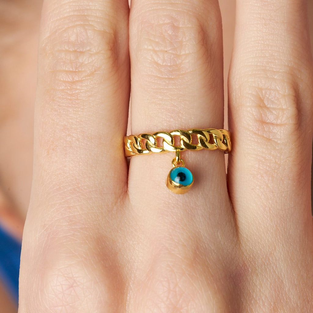 Nazar Gözlü Yüzük - 925 GÜMÜŞ